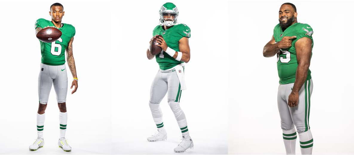 Eagles unveil kelly green uniforms. When will they wear them in 2023?